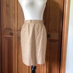 Vintage Gentry Light Brown Wool Blend Skirt, Size 4/5